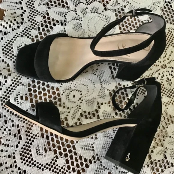 Sam Edelman Daniella Block Heel Sandal~Black~Size 9 1/2W - Picture 1 of 7